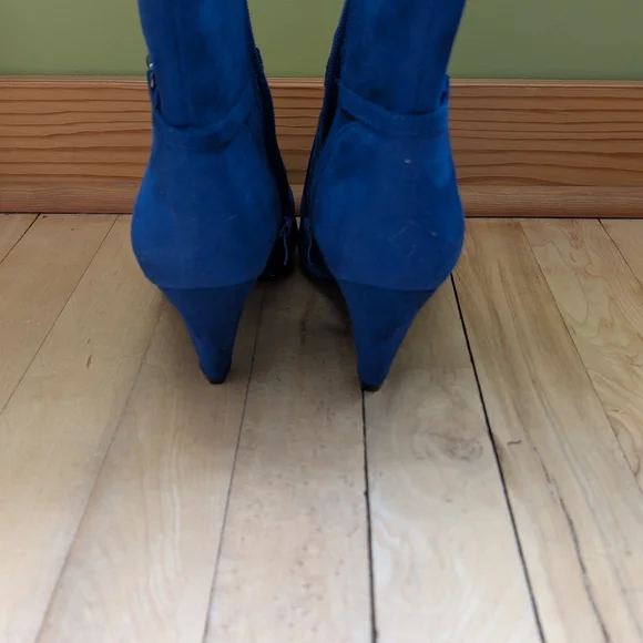 Elegant Women's Blue Ankle Boots - Picture 3 of 4